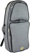 Front view of the Tom & Will Euphonium Gig Bag in grey with red interior
