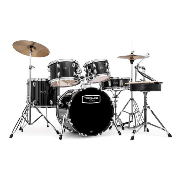 Mapex Tornado Compact Drum Kit inc Hardware and Cymbals in Black 18"