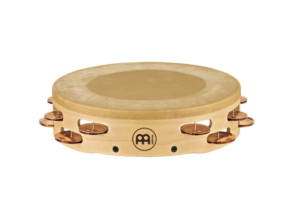Meinl Artisan Edition Double Row Headed Tambourine, Maple Shell, Mixed Solid/Hammered B8 Cymbal Bronze Jingles