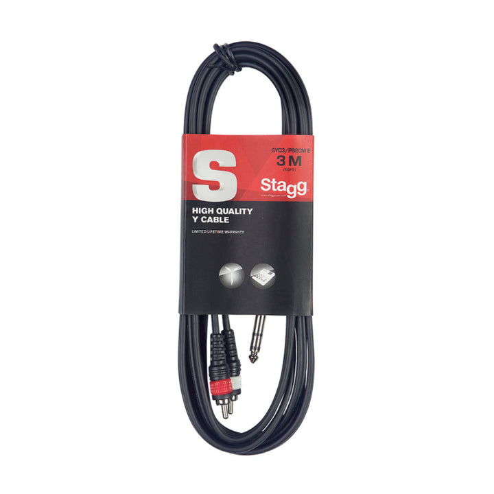 Stagg Y-cable, jack/RCA (m/m), 3 m (10')