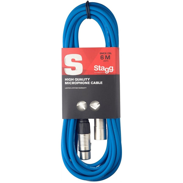 Stagg Blue High Quality 6m Microphone Cable