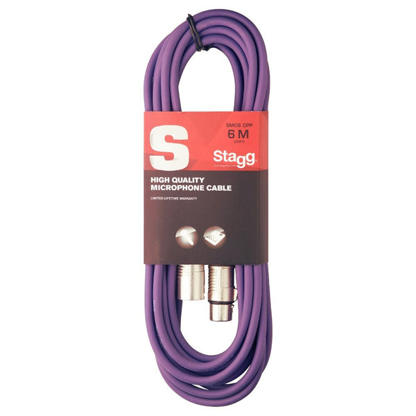 Stagg Purple High Quality 6m Microphone Cable