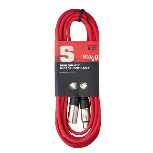 Stagg Red High Quality 6m Microphone Cable