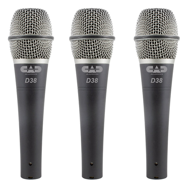 CAD Live D38 Supercardioid Dynamic Instrument Microphone ~ 3 Pack