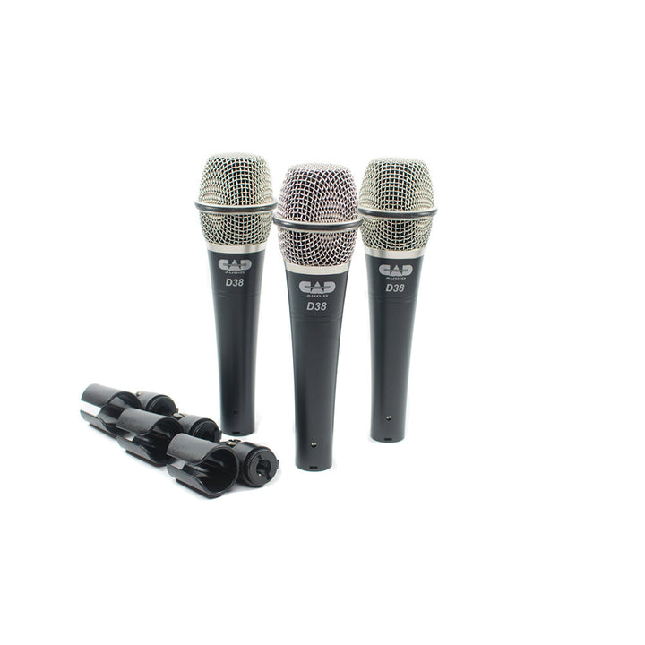 CAD Live D38 Supercardioid Dynamic Instrument Microphone ~ 3 Pack