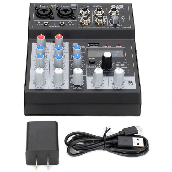 CAD 4 Channel Mixer with USB Interface & Digital Effects - Ev - Entz Music