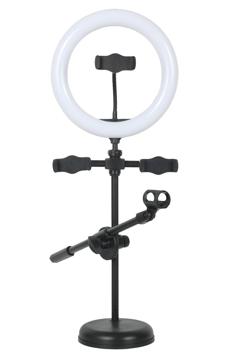 CAD Desktop Ring Lightwith Mic and 3 Phone Holders - Ev - Entz Music