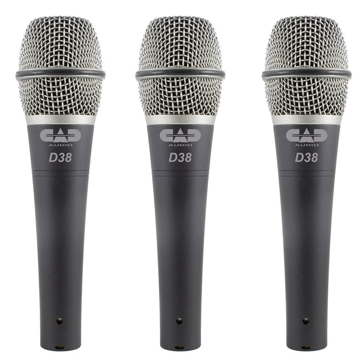 CAD Live D38 Supercardioid Dynamic Instrument Microphone ~ 3 Pack - Ev - Entz Music