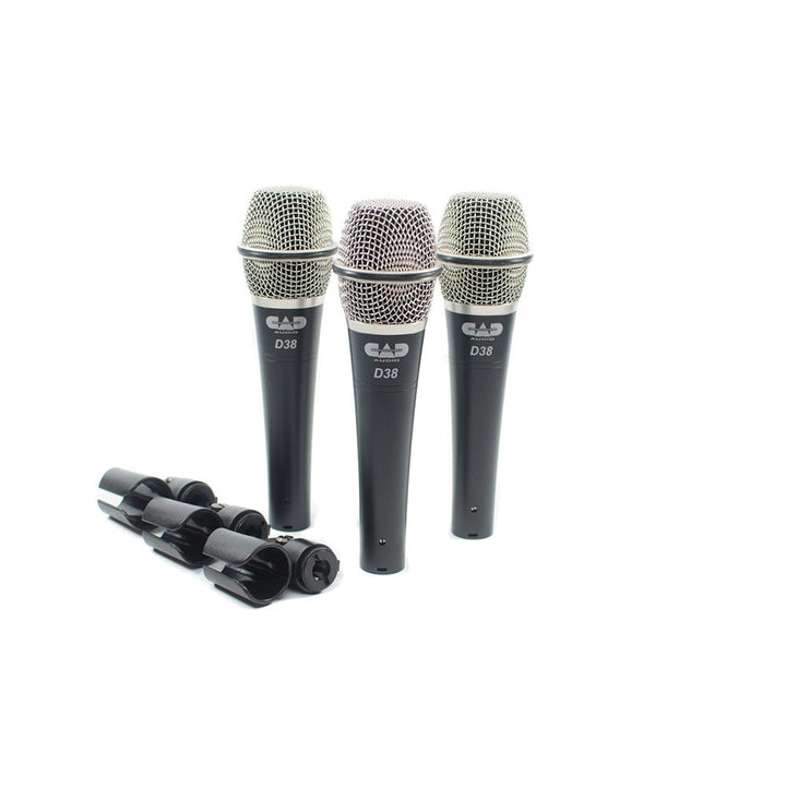 CAD Live D38 Supercardioid Dynamic Instrument Microphone ~ 3 Pack - Ev - Entz Music