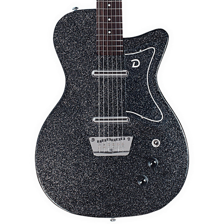 Danelectro '56 Baritone Electric Guitar - 29.75" Scale, Lipstick Pickups, Black Sparkle - Ev - Entz Music