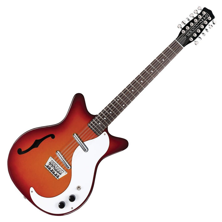 Danelectro DC59CSB - 12 12 - String Electric Guitar – Cherry Sunburst, Vintage Tone & F - Hole Design - Ev - Entz Music
