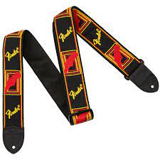 Fender 2" Monogrammed guitar strap Black/Yellow/Red