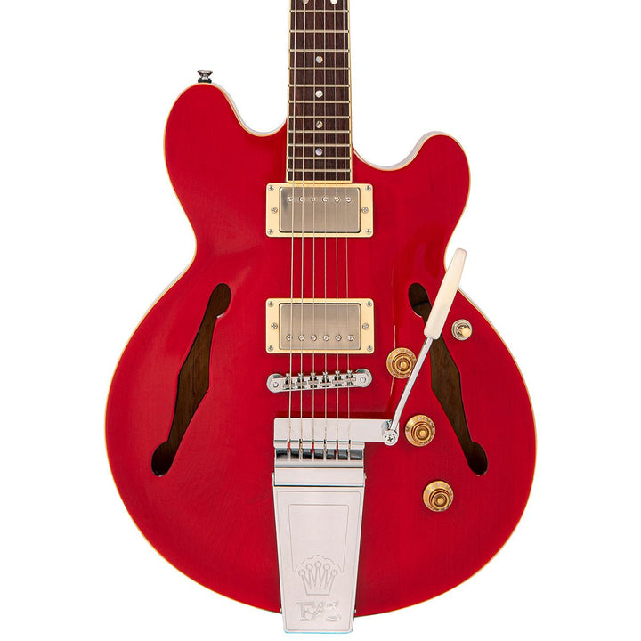Fret - King Elise Custom with vintage style Vibrato ~ Cherry Red - Ev - Entz Music