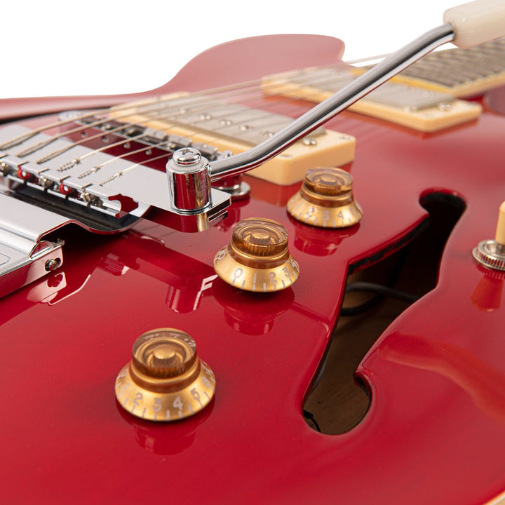 Fret - King Elise Custom with vintage style Vibrato ~ Cherry Red - Ev - Entz Music