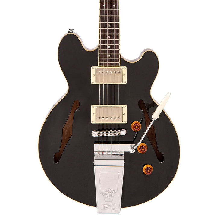 Fret - King Elise Custom with vintage style Vibrato ~ Gloss Black - Ev - Entz Music