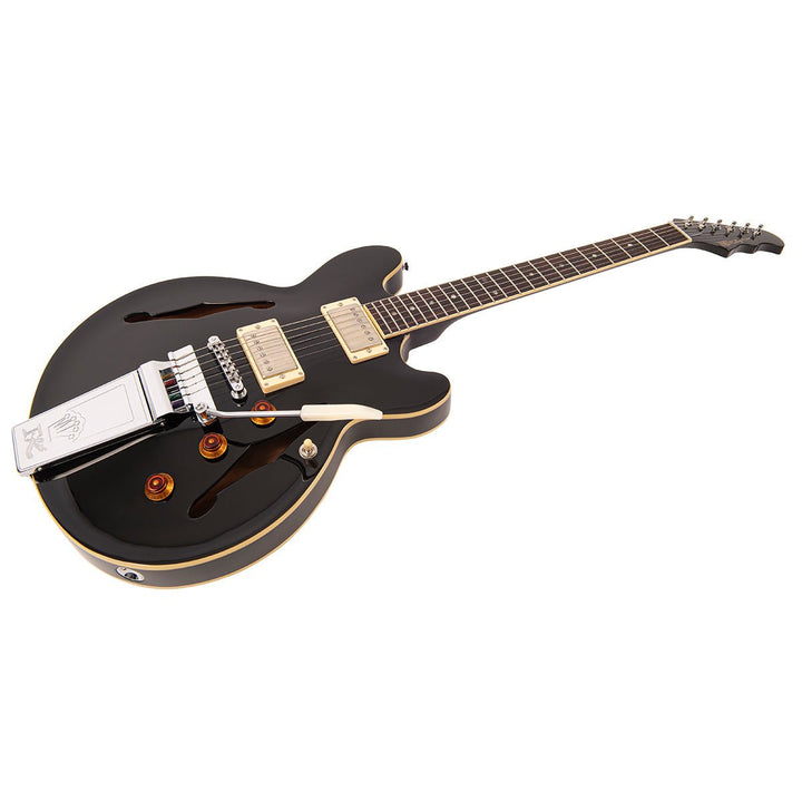 Fret - King Elise Custom with vintage style Vibrato ~ Gloss Black - Ev - Entz Music