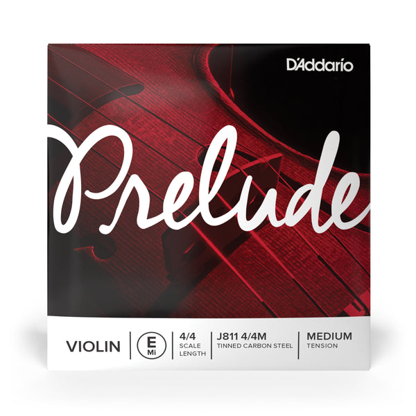D'Addario Prelude Violin Single E String, 4/4 Scale, Medium Tension
