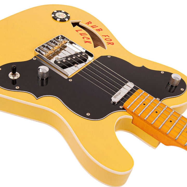 Joe Doe 'Gambler' Electric Guitar by Vintage ~ Butterscotch with Case - Ev - Entz Music