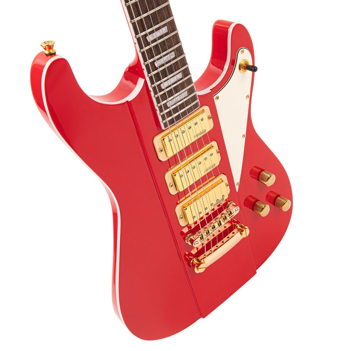 Joe Doe 'Gas Jockey' Electric Guitar by Vintage ~ Gas Pump Red with Case - Ev - Entz Music