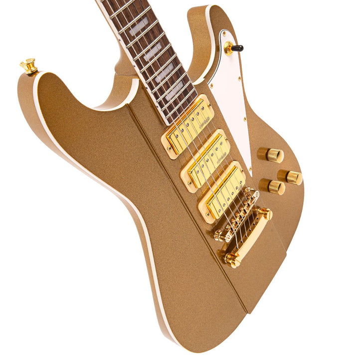 Joe Doe 'Gas Jockey' Electric Guitar by Vintage ~ Sparkling Gold Sand with Case - Ev - Entz Music