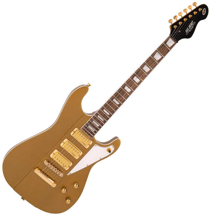 Joe Doe 'Gas Jockey' Electric Guitar by Vintage ~ Sparkling Gold Sand with Case - Ev - Entz Music