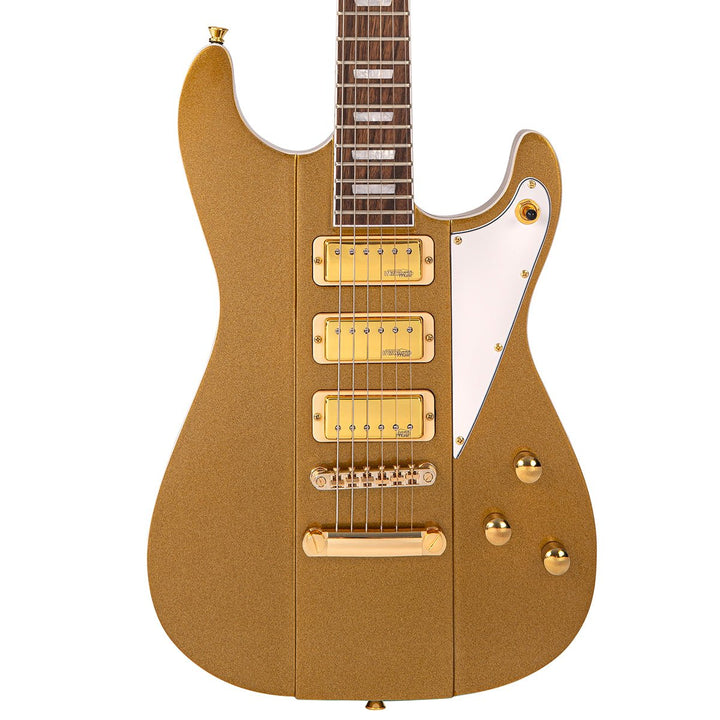 Joe Doe 'Gas Jockey' Electric Guitar by Vintage ~ Sparkling Gold Sand with Case - Ev - Entz Music