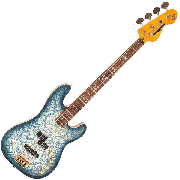 Joe Doe 'Lutetia' Bass Guitar by Vintage ~ Blueburst with Case - Ev - Entz Music