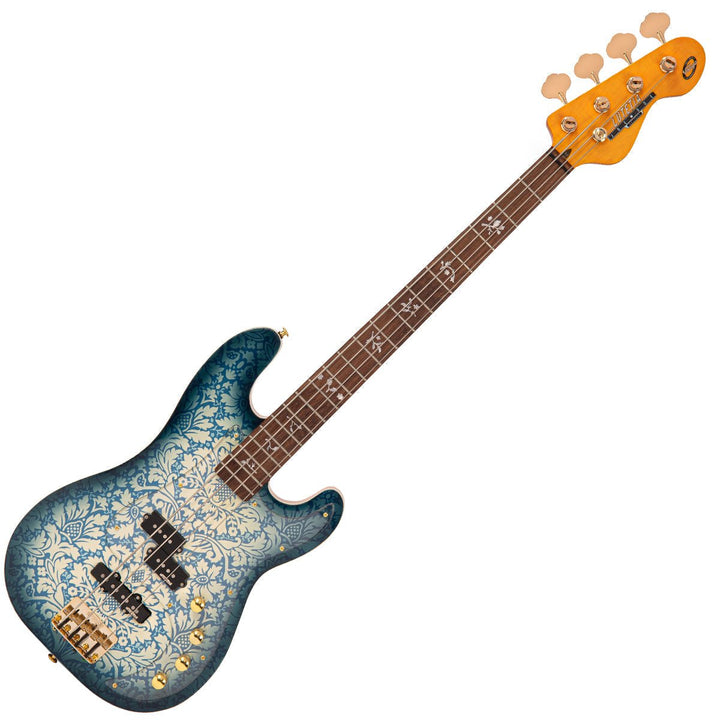 Joe Doe 'Lutetia' Bass Guitar by Vintage ~ Blueburst with Case - Ev - Entz Music