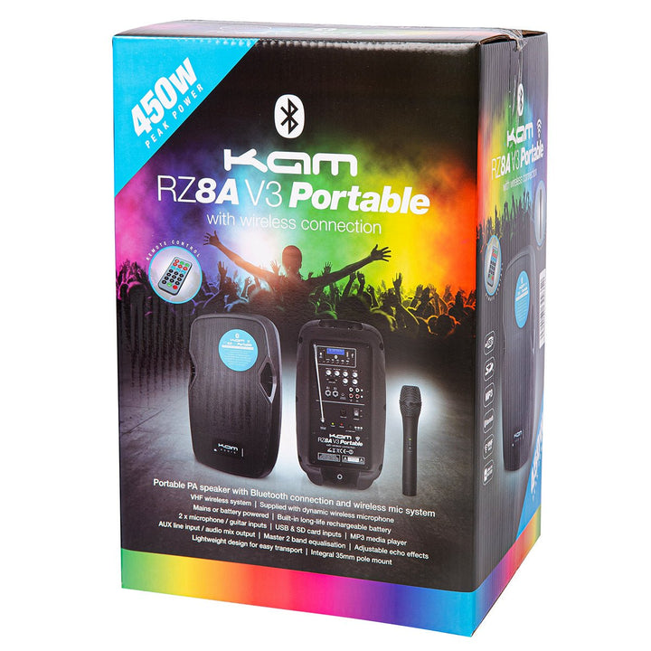KAM Portable 8" Speaker with Bluetooth® ~ 450w - Ev - Entz Music