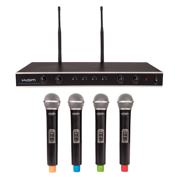 KAM Quartet ECO Wireless Microphone System ~ 4 Mics / Receiver - Ev - Entz Music