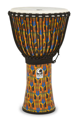 Toca Freestyle Rope Tuned 10" Djembe, Kente Cloth