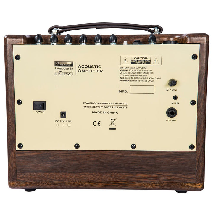 Kinsman 45w Acoustic Amp ~ Mains/Battery Power/Bluetooth‚® ~ Wood - Ev - Entz Music