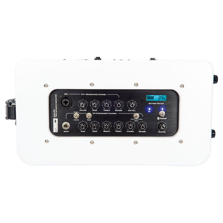 Kinsman 70w Acoustic Amp ~ Mains/Battery Power ~ White - Ev - Entz Music