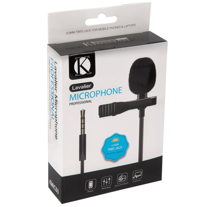 Kinsman Clip - On Lavalier Microphone ~ 3.5mm TRRS Jack - Ev - Entz Music