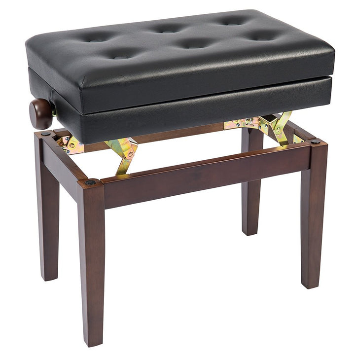 Kinsman Deluxe Adjustable Piano Bench with Storage ~ Satin Rosewood - Ev - Entz Music