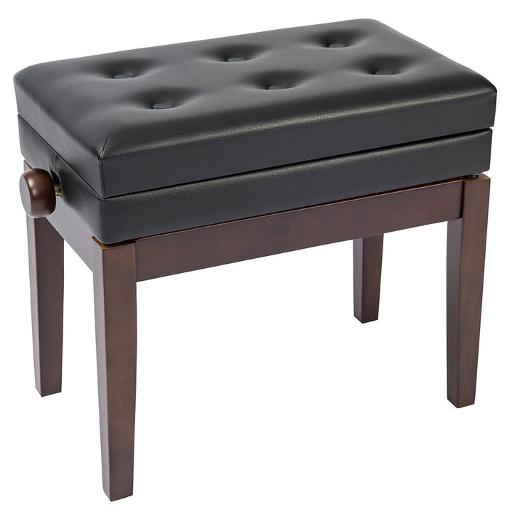 Kinsman Deluxe Adjustable Piano Bench with Storage ~ Satin Rosewood - Ev - Entz Music