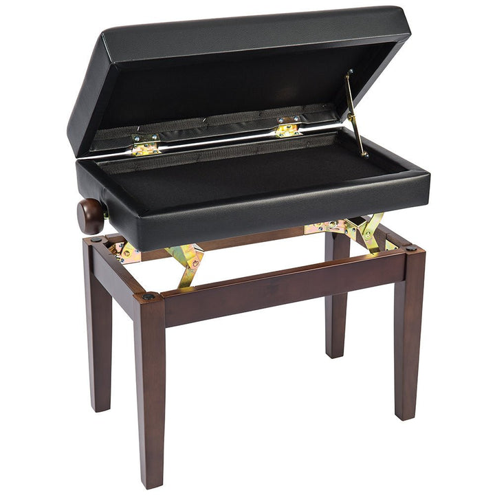 Kinsman Deluxe Adjustable Piano Bench with Storage ~ Satin Rosewood - Ev - Entz Music