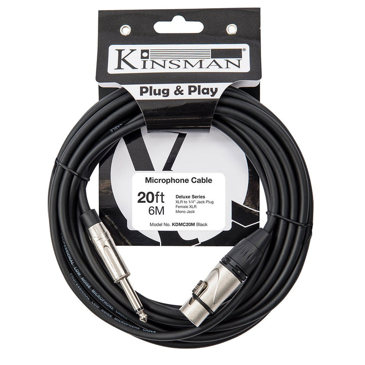 Kinsman Deluxe Mono Microphone Cable ~ 20ft/6m - Ev - Entz Music