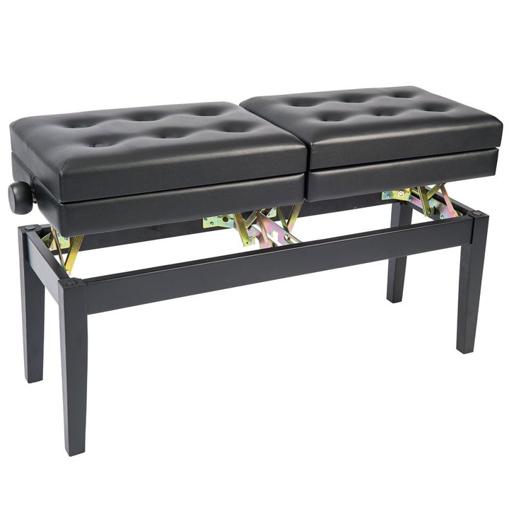 Kinsman Double Adjustable Piano Bench with Storage ~ Satin Black - Ev - Entz Music