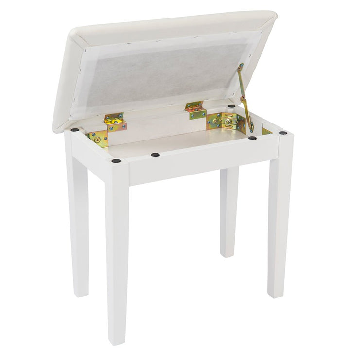 Kinsman Piano Bench with Storage ~ Satin White - Ev - Entz Music