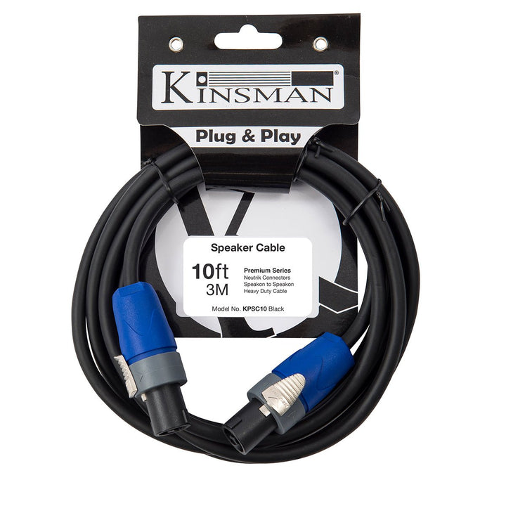 Kinsman Premium Speaker Cable ~ Neutrik speakOn Connectors ~ 10ft/3m - Ev - Entz Music