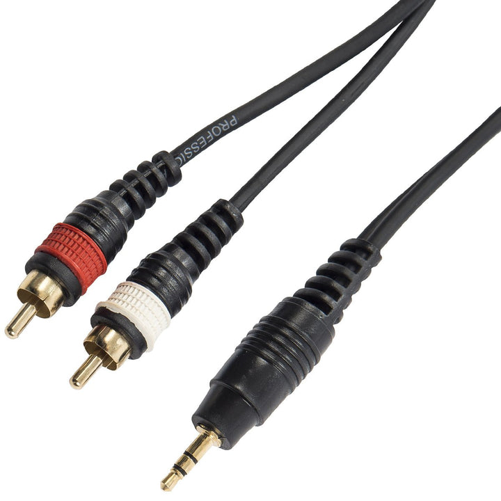 Kinsman Standard Soundcard Cable ~ 3.5mm Stereo/2 x Phono ~ 10ft/3m - Ev - Entz Music