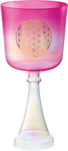 MEINL Sonic Energy Crystal Singing Chalice, 6"/15 cm, Note F4, Pink, Heart Chakra, Flower of Life - Ev - Entz Music