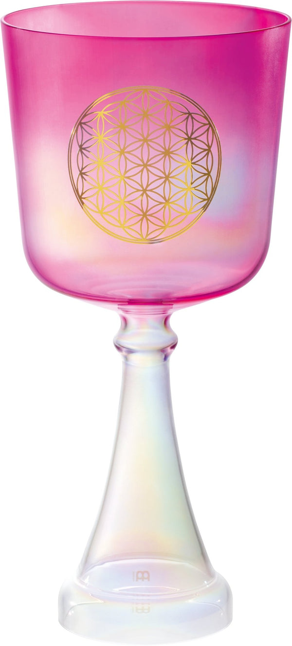 MEINL Sonic Energy Crystal Singing Chalice, 6"/15 cm, Note F4, Pink, Heart Chakra, Flower of Life - Ev - Entz Music