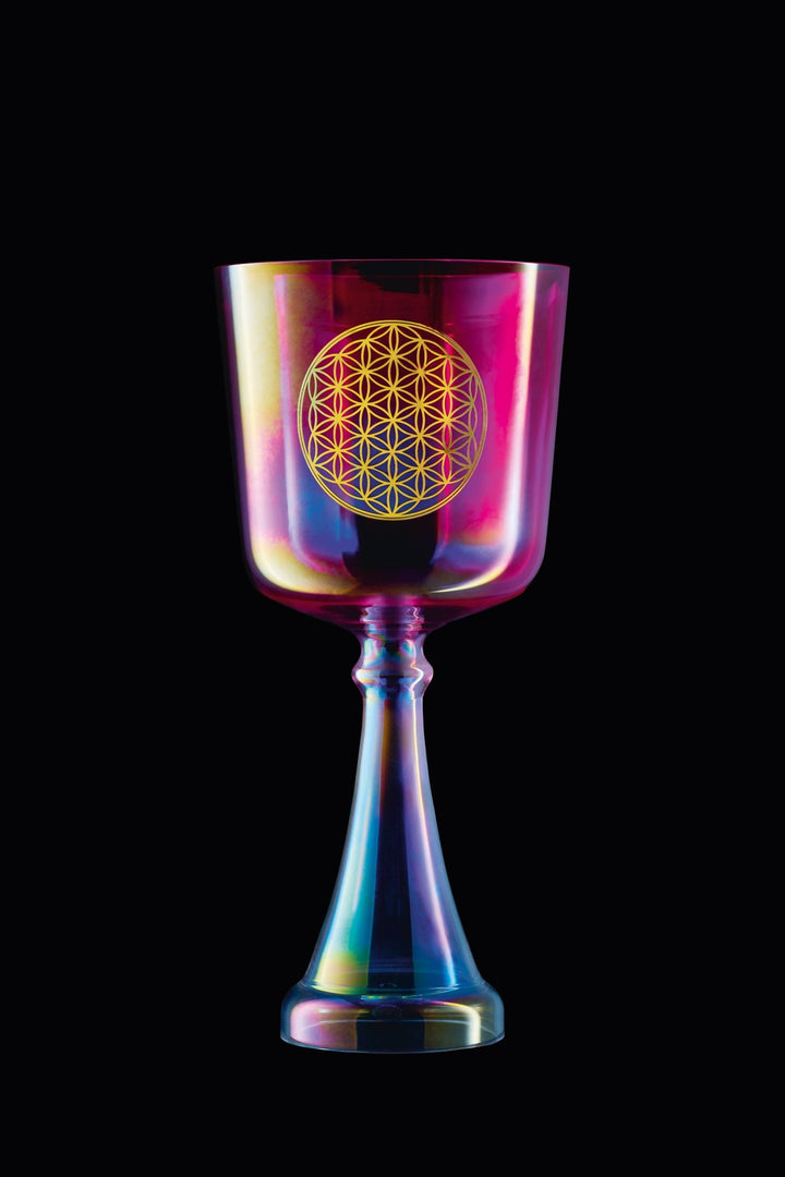 MEINL Sonic Energy Crystal Singing Chalice, 6"/15 cm, Note F4, Pink, Heart Chakra, Flower of Life - Ev - Entz Music