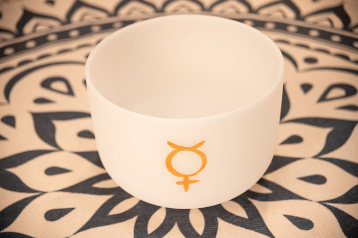 MEINL Sonic Energy Planetary Tuned Crystal Singing Bowl 12" / 30 cm, Mercury 141.27 Hz, Throat Chakra - Ev - Entz Music