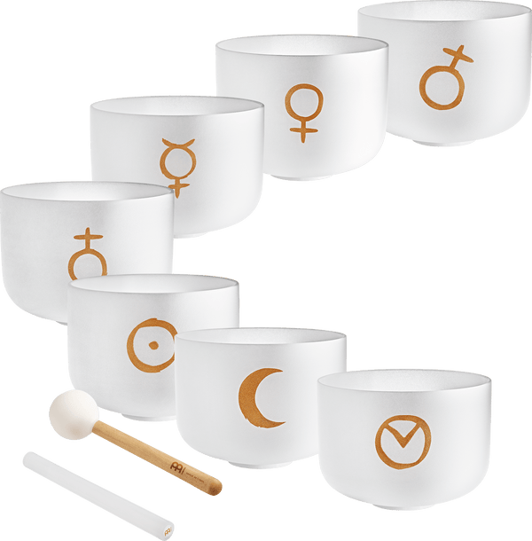 MEINL Sonic Energy Planetary Tuned Crystal Singing Bowl Chakra Set - Ev - Entz Music