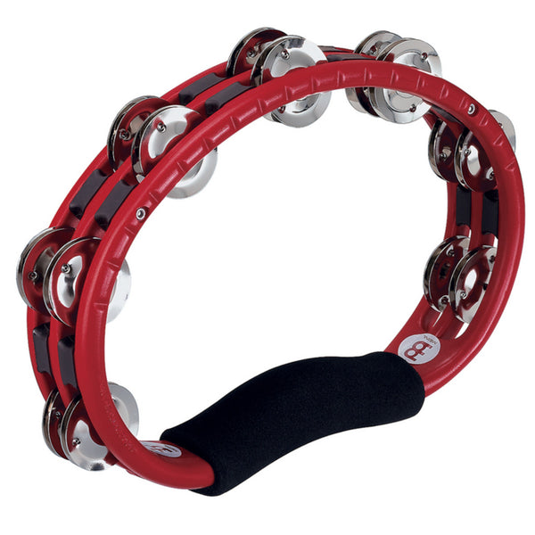 Meinl ABS Plastic Hand Held Tambourine, Double Row, Stainless Steel Jingles, Red