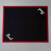 Pearl PPBRBRSM Drum Mat, black with red details, measuring 168 x 137 cm