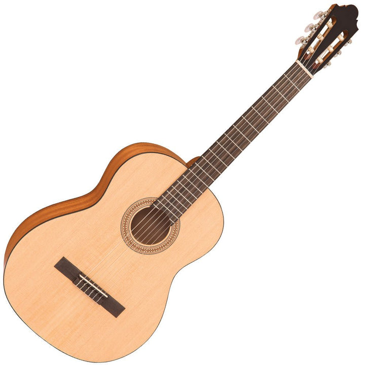 Santos Martinez Principante 4/4 Size Classic Guitar ~ Natural Open Pore - Ev - Entz Music